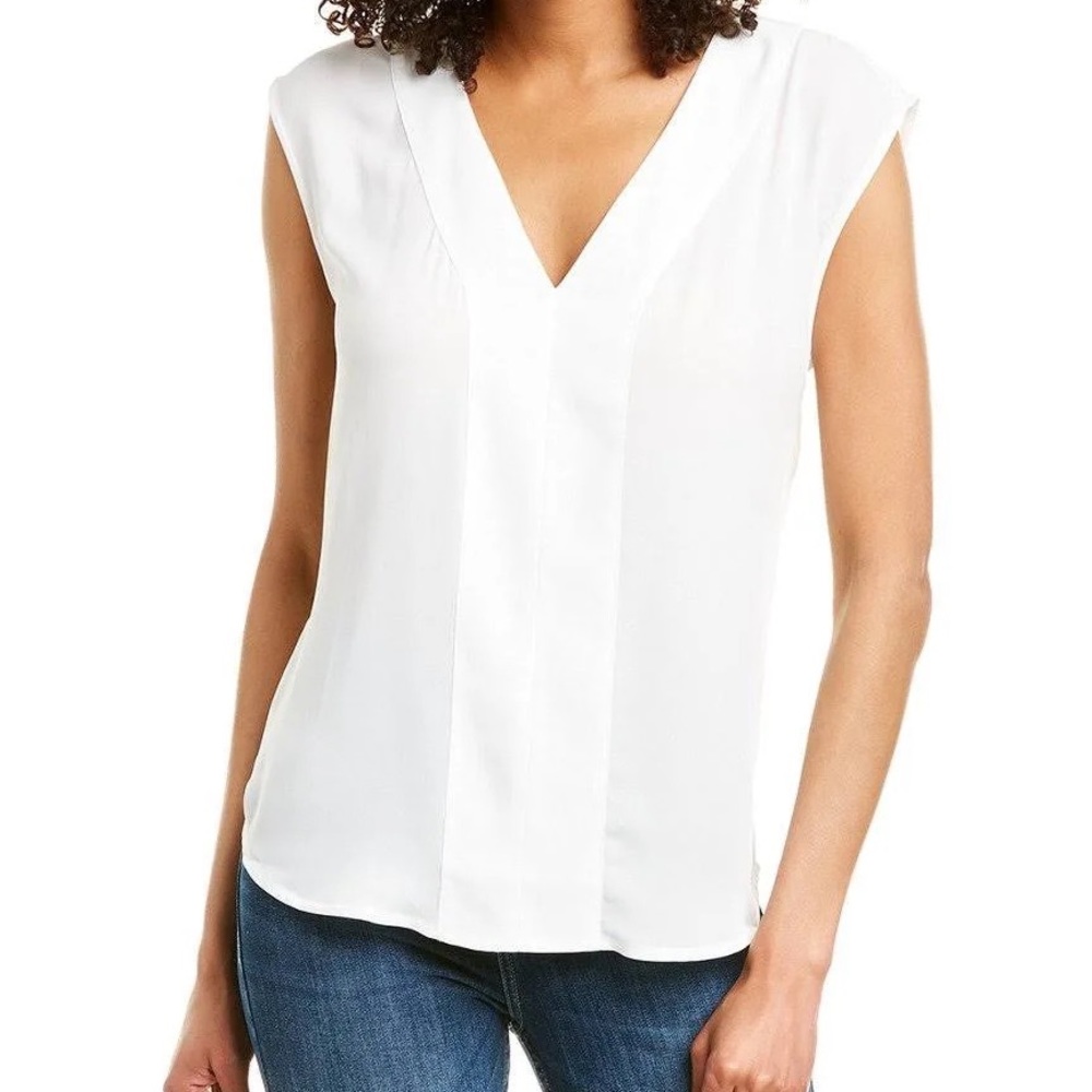 NWOT J.Crew White Sleeveless Crepe Top